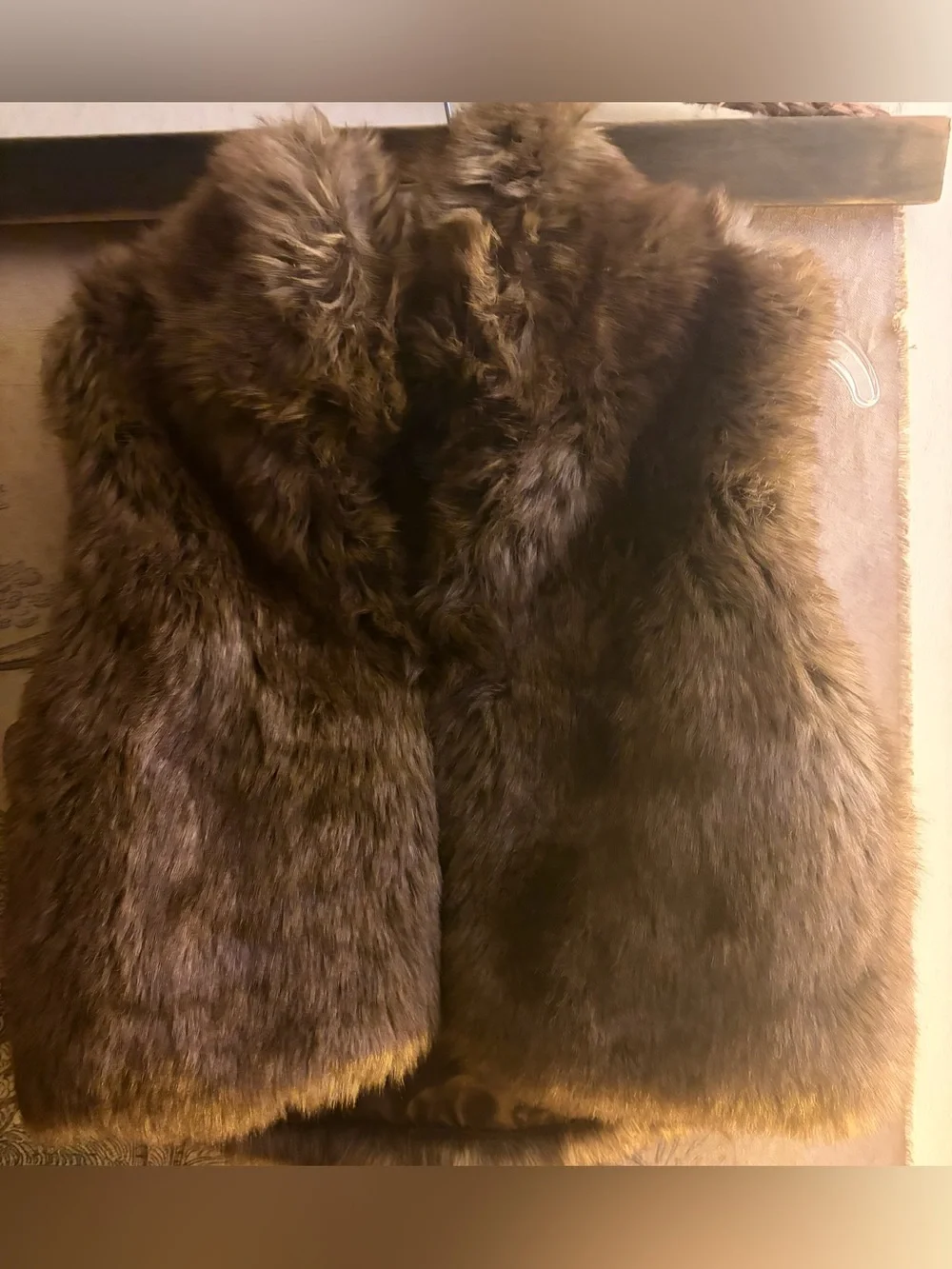 * Like New Ralph Lauren Brown Faux Fur Girls Vest SZ 8 - 10 Medium *